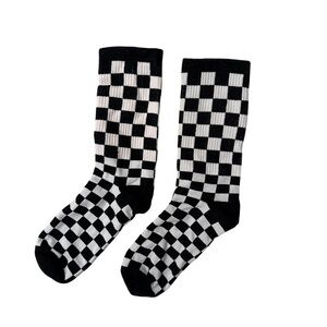2000s Emo Black & White Checkered Socks